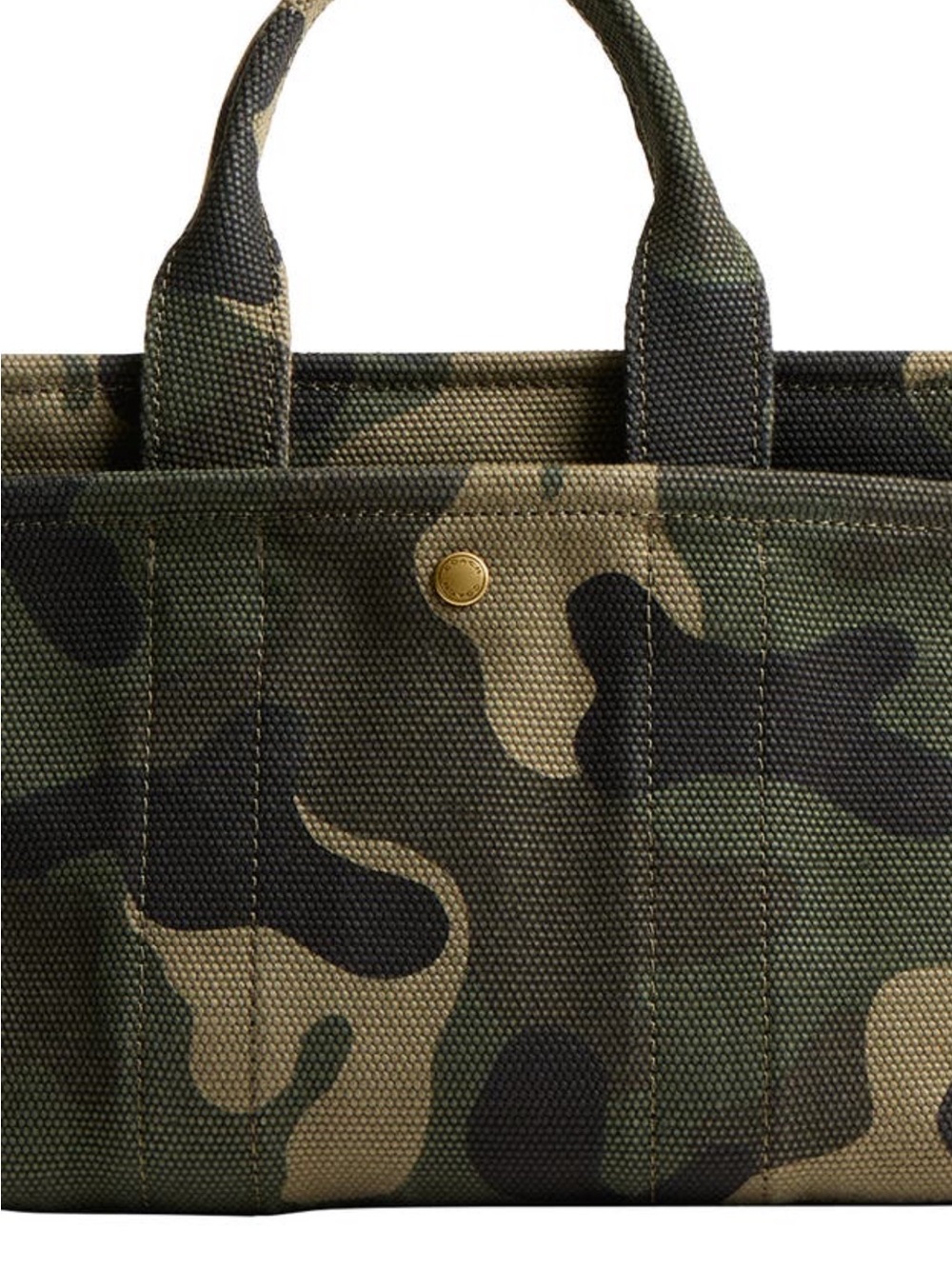 Coach Camouflage Canvas Mini Tote - Green, Black, Tan - Picture 2 of 16